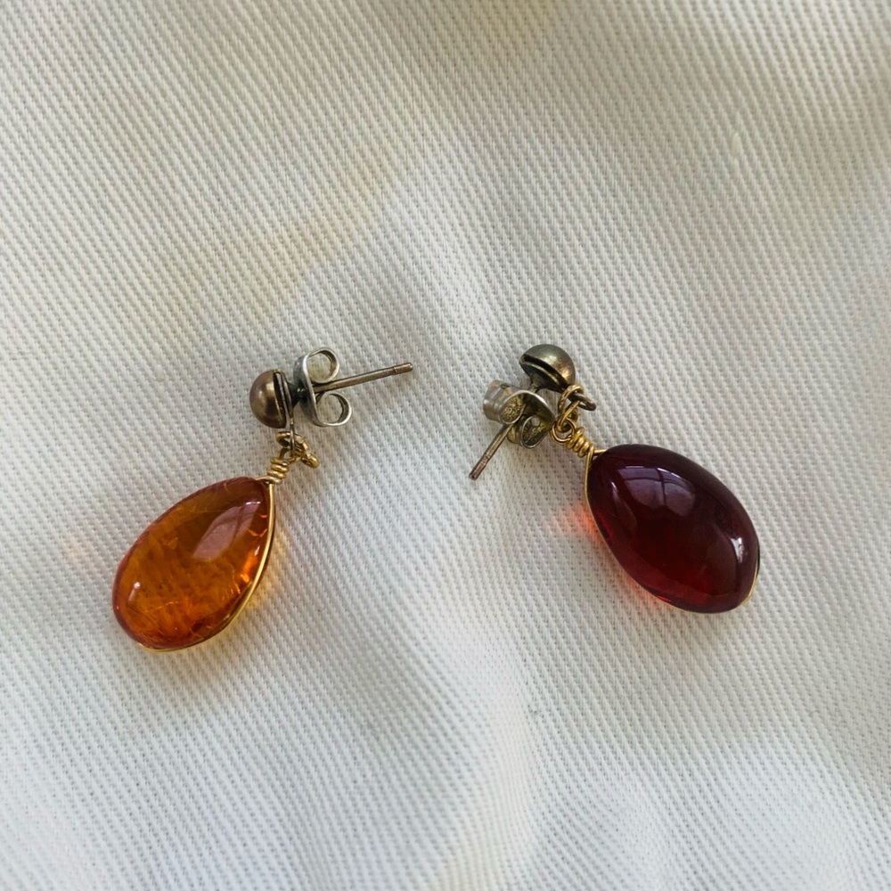 Elegant Vintage Amber Earrings